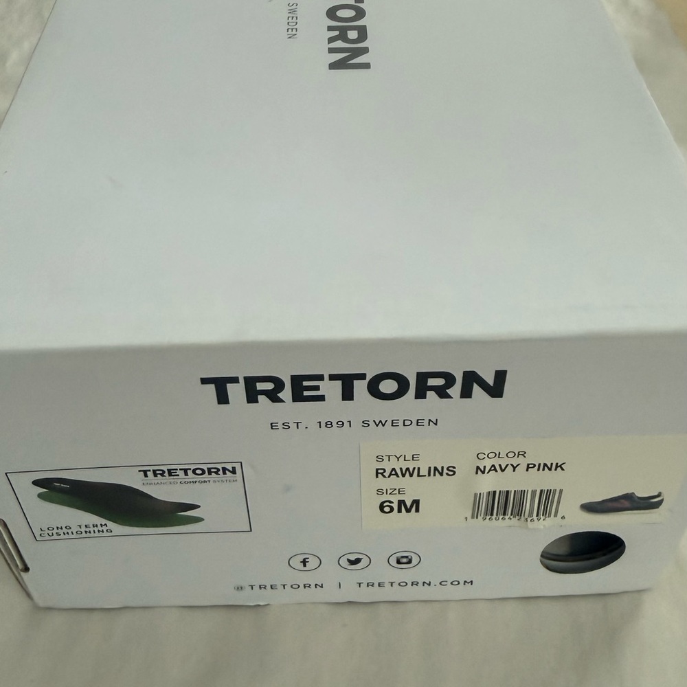 Tretorn Rawlins Navy and Pink Sneakers size 6 - Picture 7 of 8
